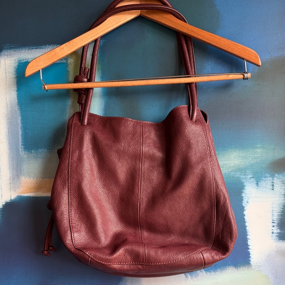 VINCE CAMUTO Pebbled Leather Shoulder Bag, Burgundy - Picture 6 of 9